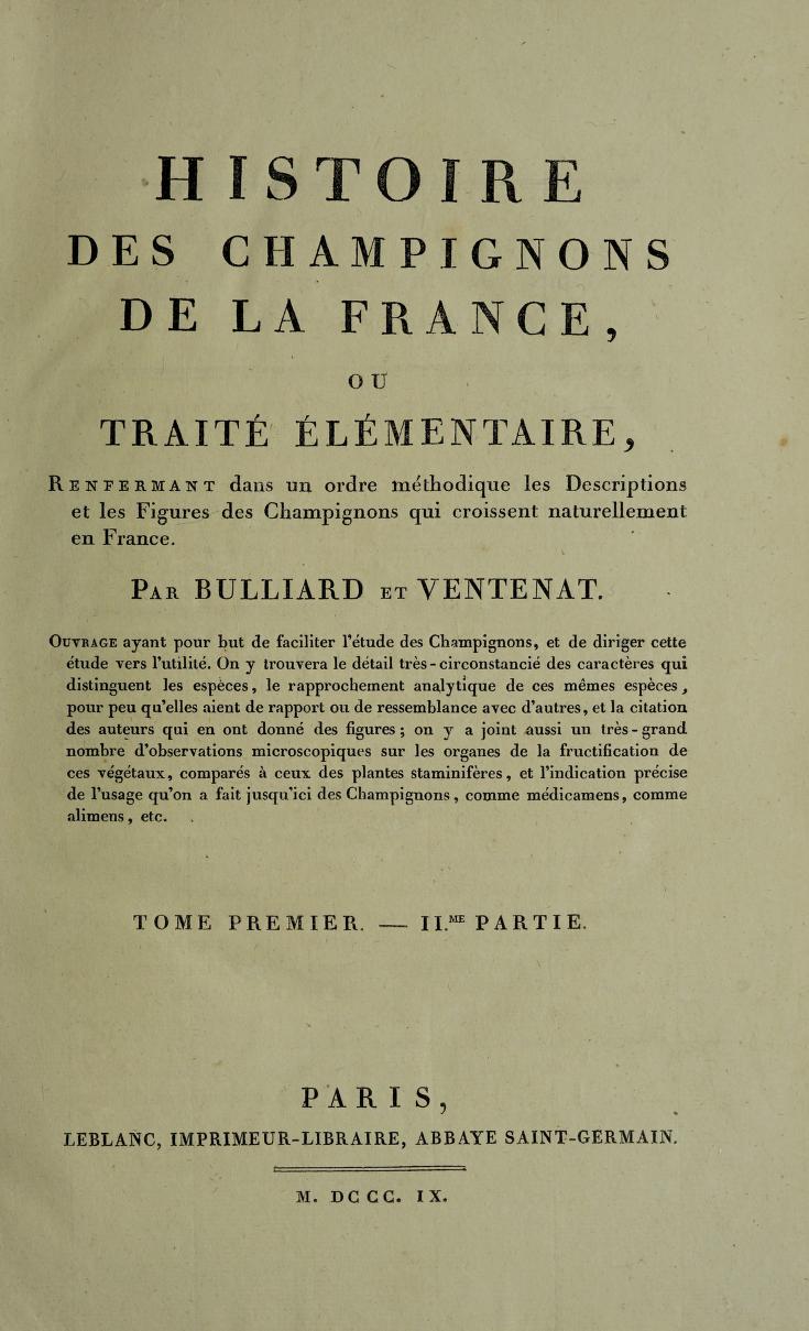 Histoire des champignons de la France