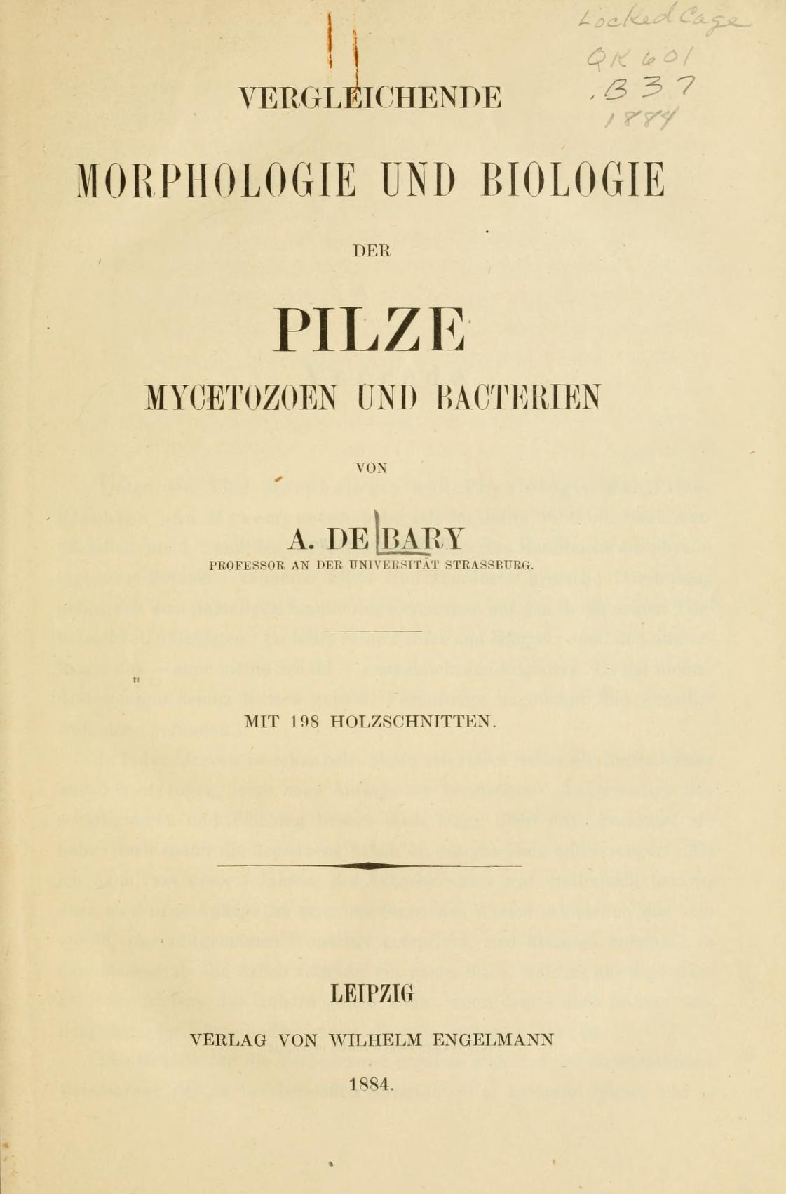 Vergleichende Morphologie und Biologie der Pilze